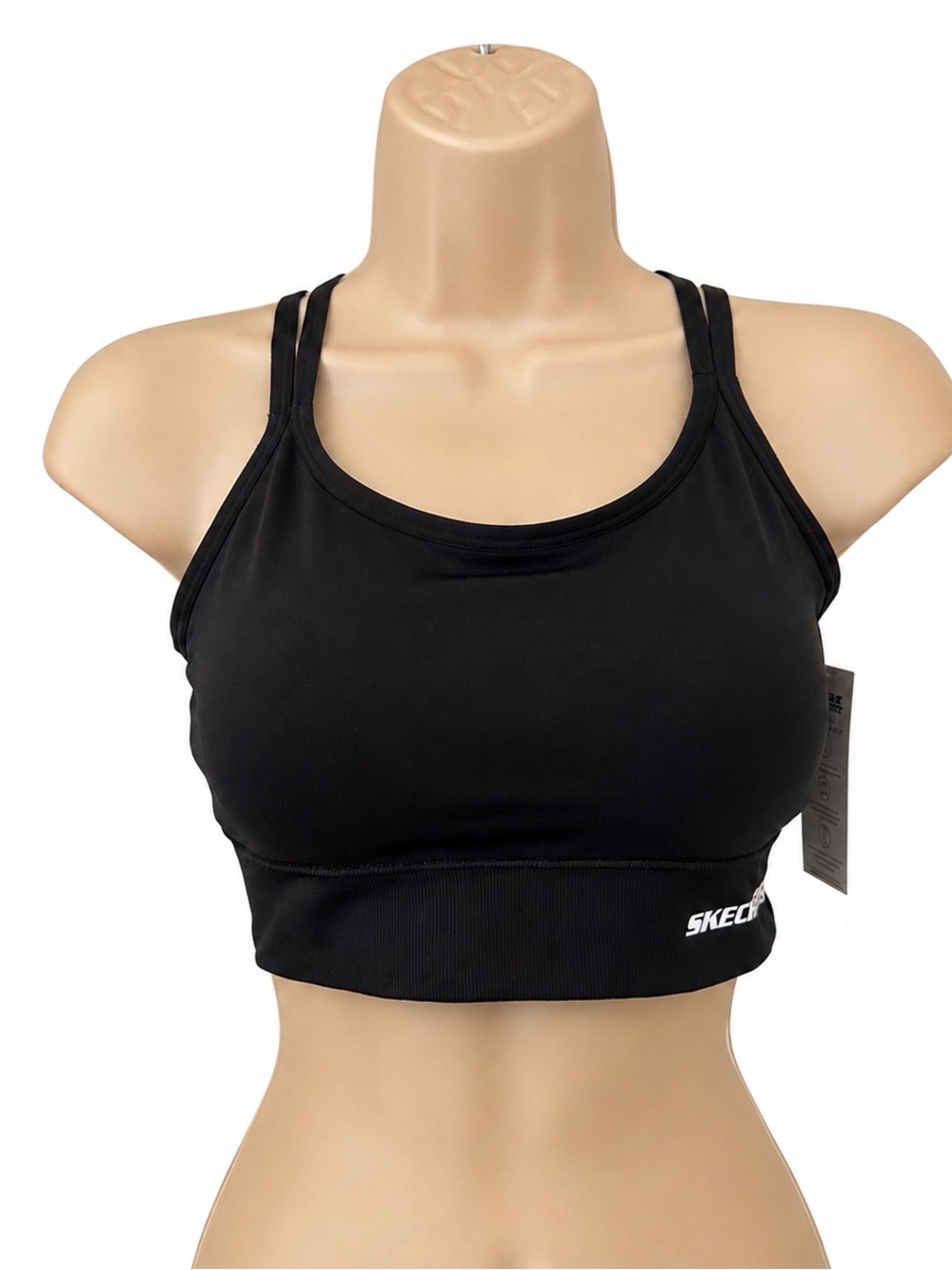 Skechers Women's L
Black Sports Bra Padded
Strappy Cross Back
NWT